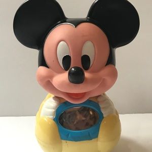 Vintage 1984 Mickey Mouse Baby Toy Roly Poly Chime